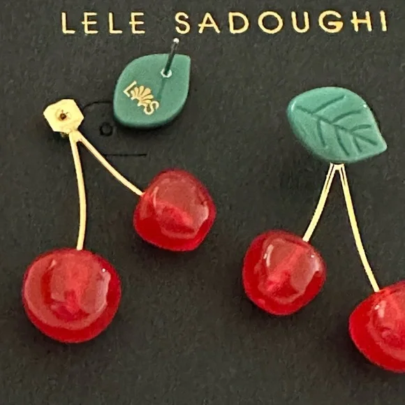 LELE sadoughi cherry 🍒 earrings - Picture 4 of 11